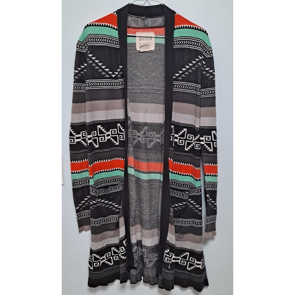 Billabong Tralalah Cardigan Aztec Tribal Print Women's Open Cardigan Sz.‎ Medium